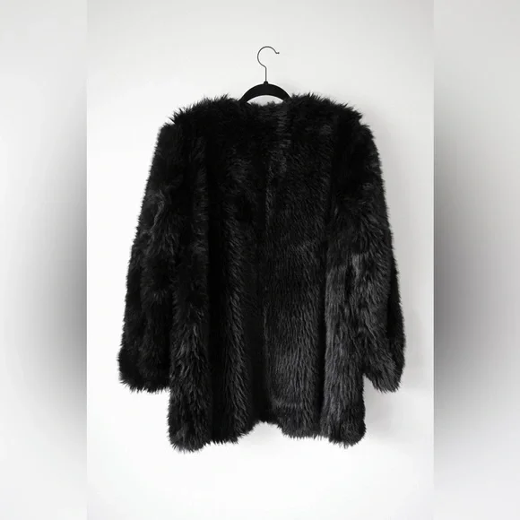 Bardot Faux Fur Mob Wife Coat NWT